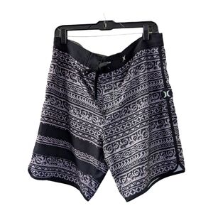 Hurley Phantom, black and gray,tribal pattern,board shorts,size 36
